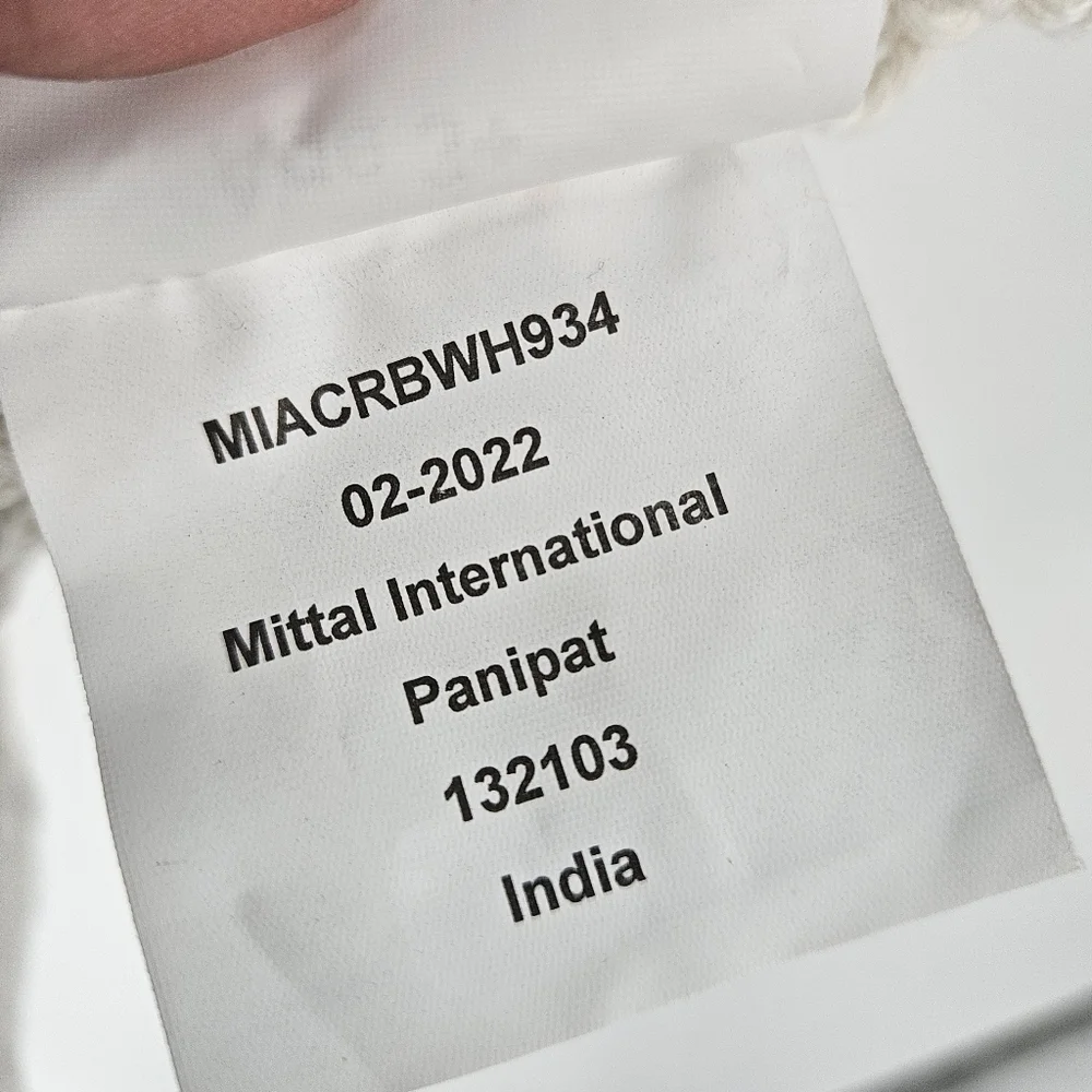 Mittal International Panipat White Macrame Rainbow Wall Hanging Decor